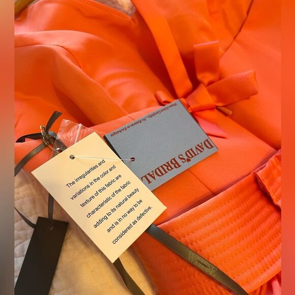 Vera Wang White Mini Cocktail Halter Belted Dress Coral Reef Size 4 Wedding Glam - Picture 13 of 14